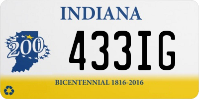 IN license plate 433IG