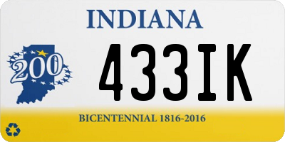 IN license plate 433IK