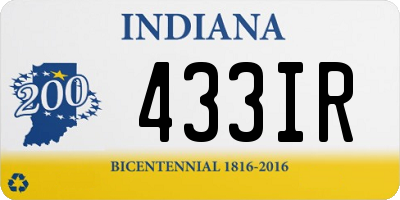 IN license plate 433IR