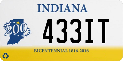 IN license plate 433IT
