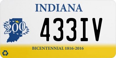 IN license plate 433IV