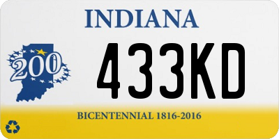 IN license plate 433KD