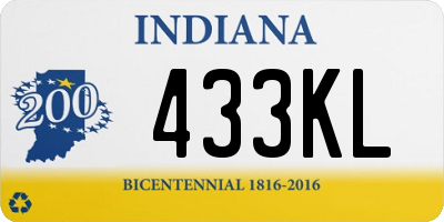 IN license plate 433KL