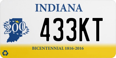 IN license plate 433KT