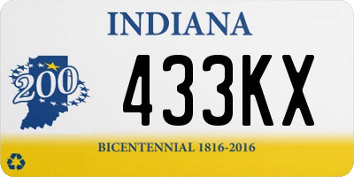 IN license plate 433KX