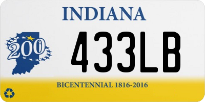 IN license plate 433LB