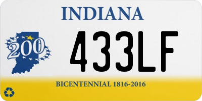 IN license plate 433LF