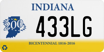 IN license plate 433LG