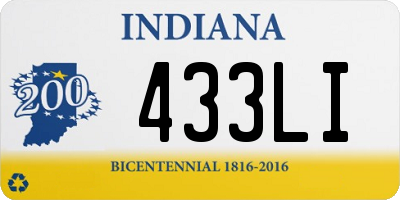 IN license plate 433LI