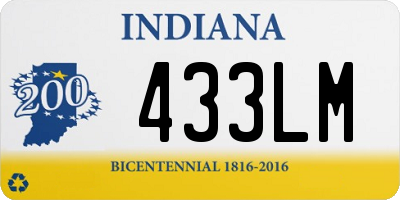 IN license plate 433LM