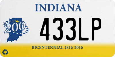 IN license plate 433LP