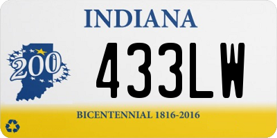 IN license plate 433LW