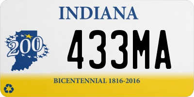 IN license plate 433MA