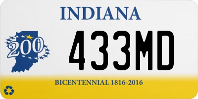 IN license plate 433MD