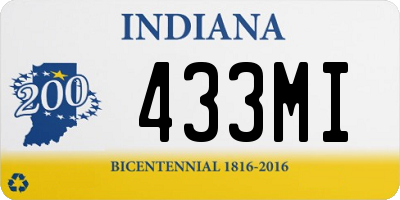 IN license plate 433MI