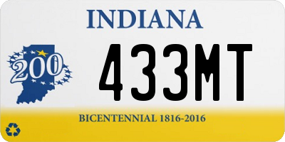 IN license plate 433MT