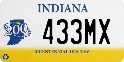 IN license plate 433MX