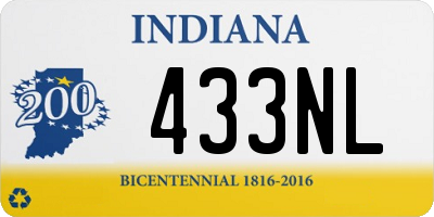 IN license plate 433NL