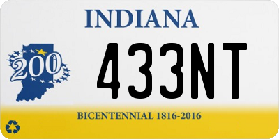 IN license plate 433NT