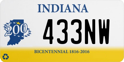 IN license plate 433NW