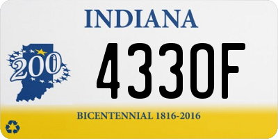 IN license plate 433OF