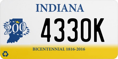 IN license plate 433OK
