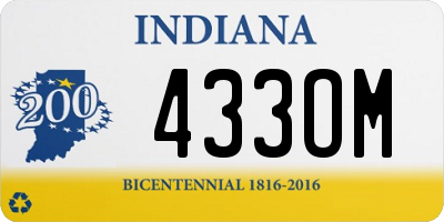 IN license plate 433OM