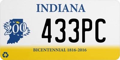 IN license plate 433PC