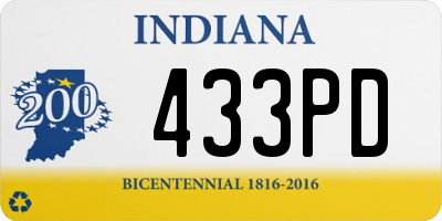 IN license plate 433PD