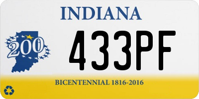 IN license plate 433PF