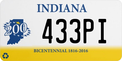 IN license plate 433PI