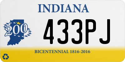 IN license plate 433PJ