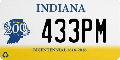 IN license plate 433PM