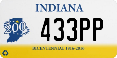 IN license plate 433PP