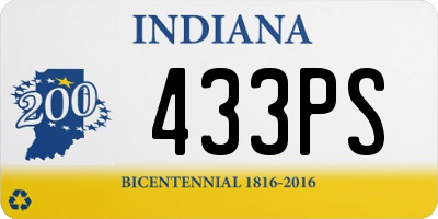 IN license plate 433PS