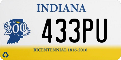 IN license plate 433PU