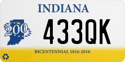 IN license plate 433QK