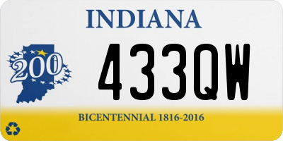 IN license plate 433QW