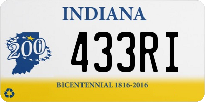 IN license plate 433RI