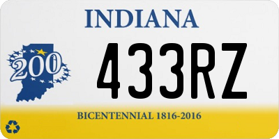 IN license plate 433RZ