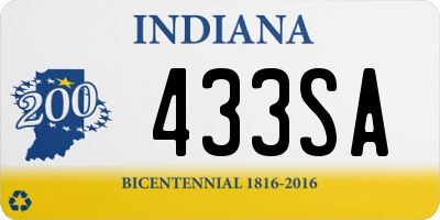 IN license plate 433SA