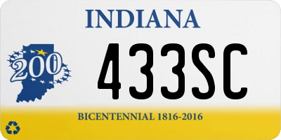 IN license plate 433SC