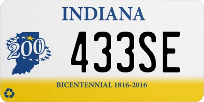 IN license plate 433SE