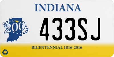 IN license plate 433SJ