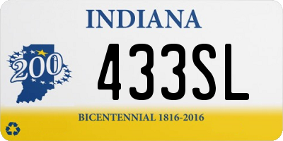 IN license plate 433SL