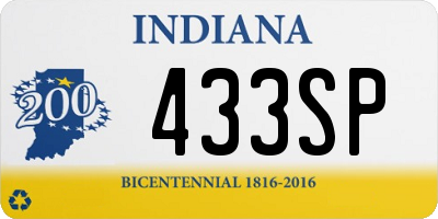 IN license plate 433SP