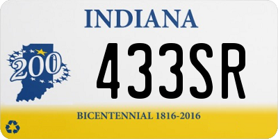 IN license plate 433SR