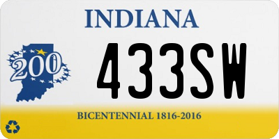 IN license plate 433SW