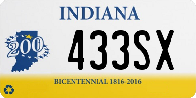 IN license plate 433SX