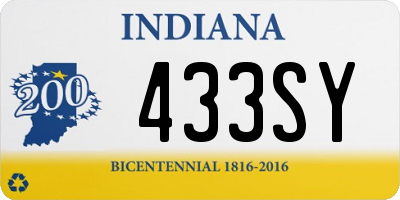 IN license plate 433SY